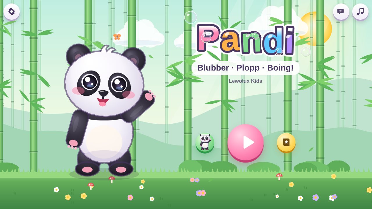 Screenshot aus Pandi: Pandi wirft Seifenblasen