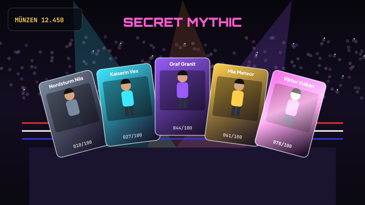 Screenshot aus Wrestling TCG: Secret Mythic mit Holo-Effekt